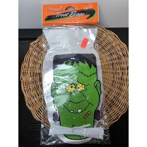Vintage Halloween Cello Bags. Paper Art Frankenstein-themed cello treat bags
